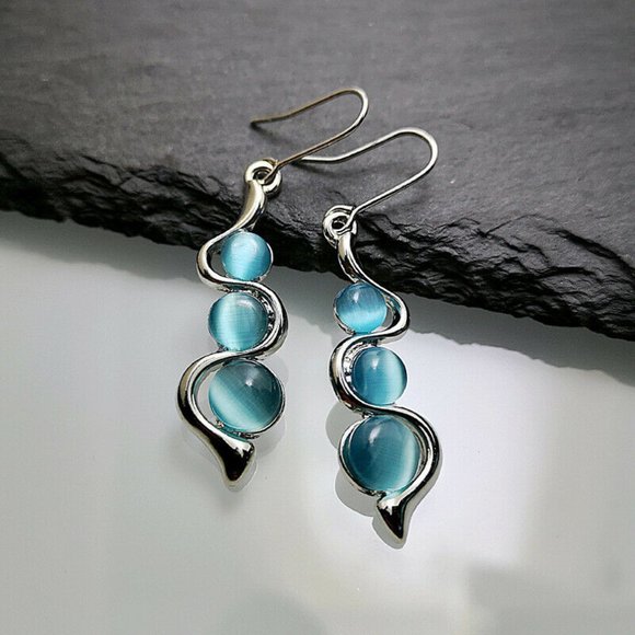 New Gorgeous 925 Silver Drop Earrings - Picture 2 of 4